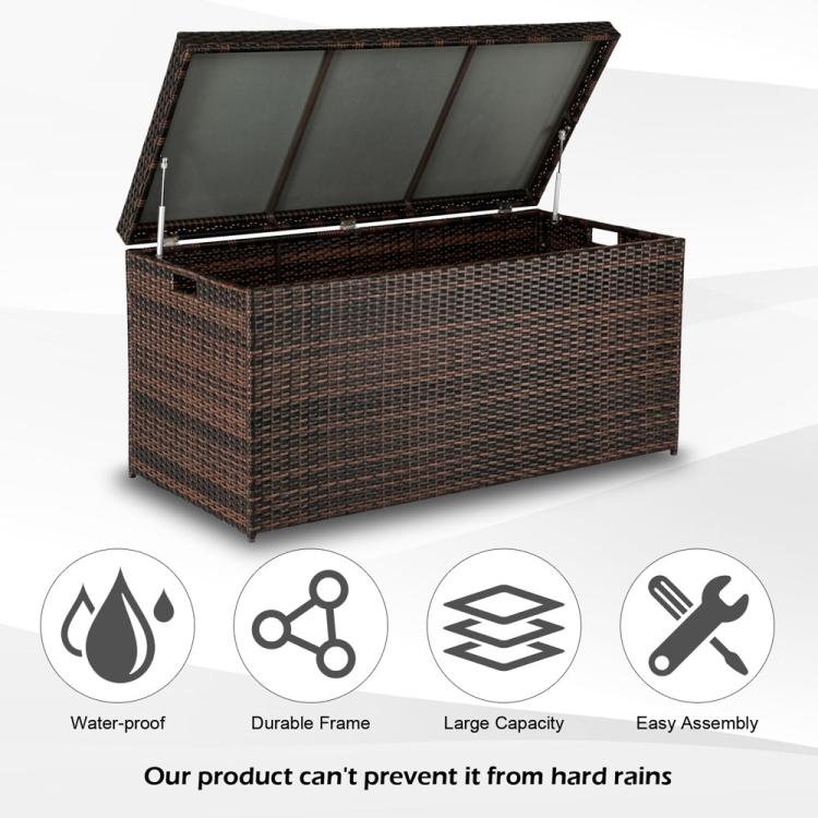 132 Gallon Extra Large Outdoor Rattan Storage Box