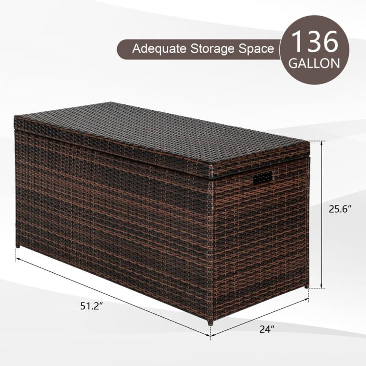 132 Gallon Extra Large Outdoor Rattan Storage Box