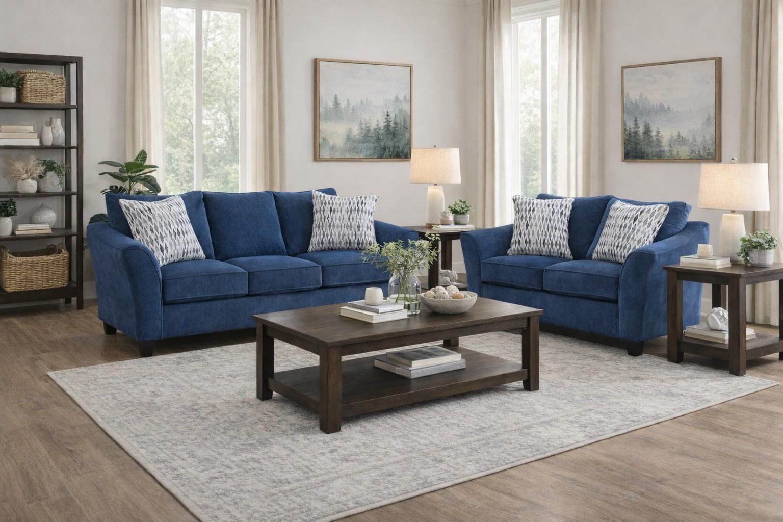4550 Charity Indigo Sofa & Loveseat