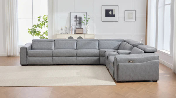 S681 Modern Power Recliner Sectional - Black or Grey