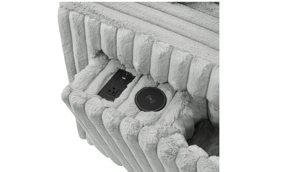 S3663 Rana Power Reclining Sectional Sofa with USB & Wireless Charging - Black or Grey