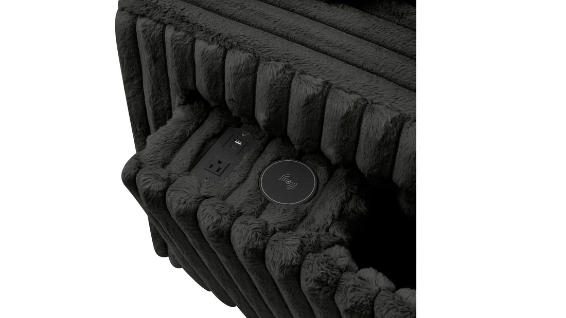 S3663 Rana Power Reclining Sectional Sofa with USB & Wireless Charging - Black or Grey