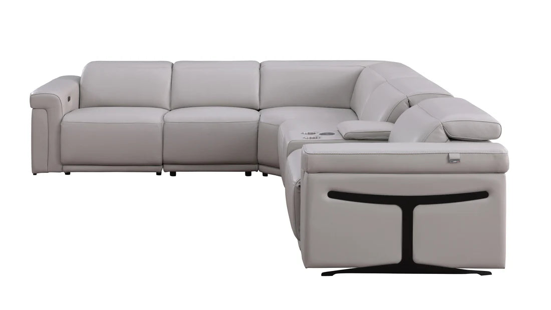 Lucca MI-1112 6-Piece Sectional Sofa - Light Grey