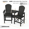 Tall Adirondack Chairs Set of 2 Black