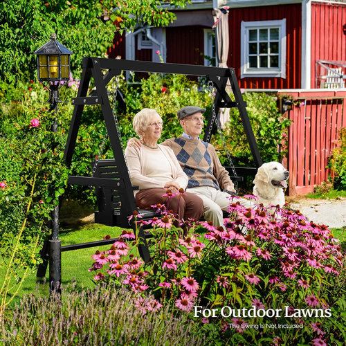 ,Wood Swing Frame, Black, Spruce Wood, for 4ft Swing Chair