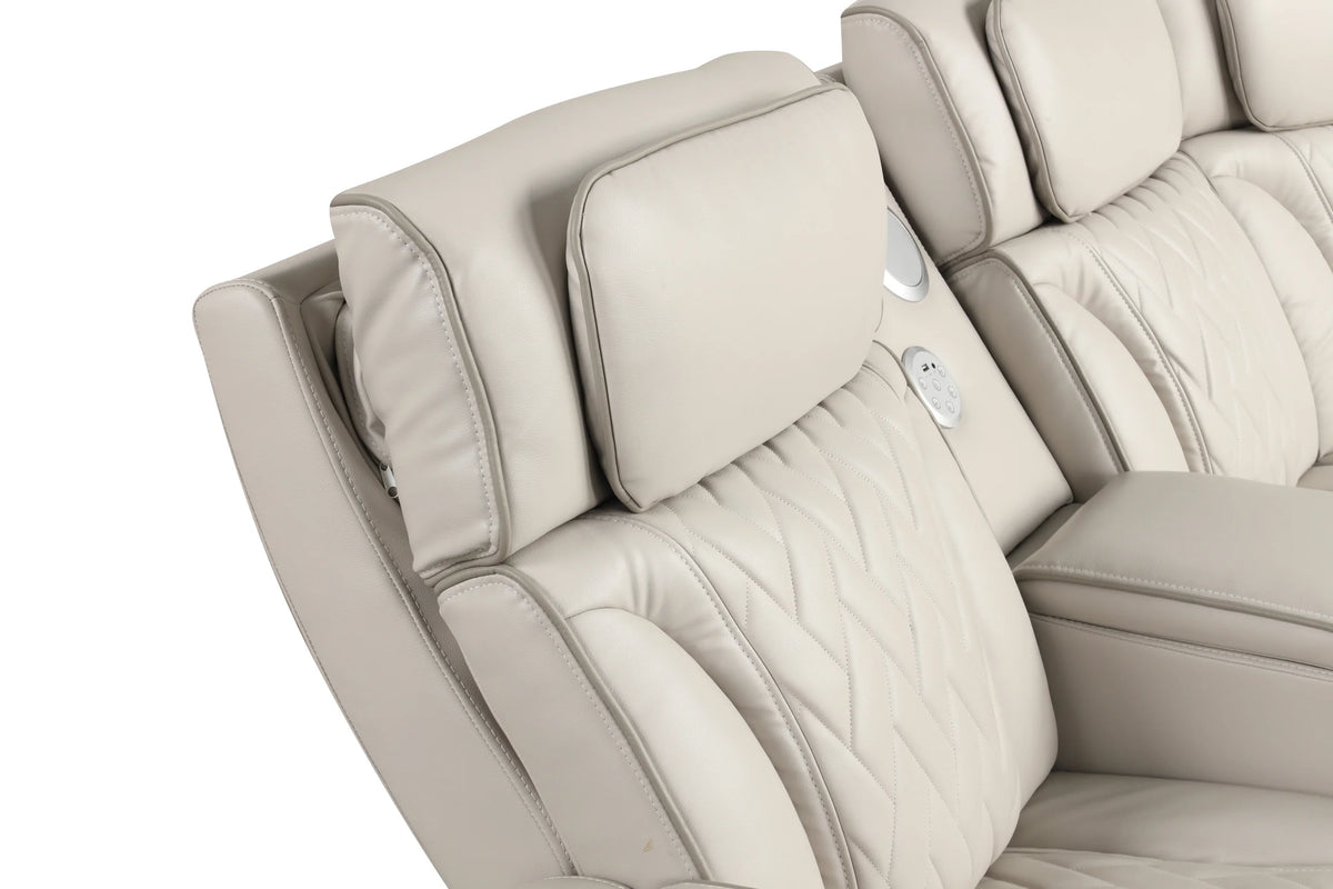 Spain Sand Power Reclining Sectional (Power Headrests) with LED