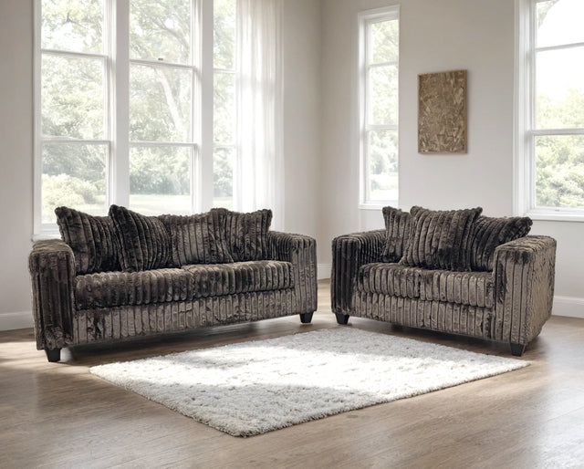 510 Chocolate Corduroy Sofa & Loveseat Set