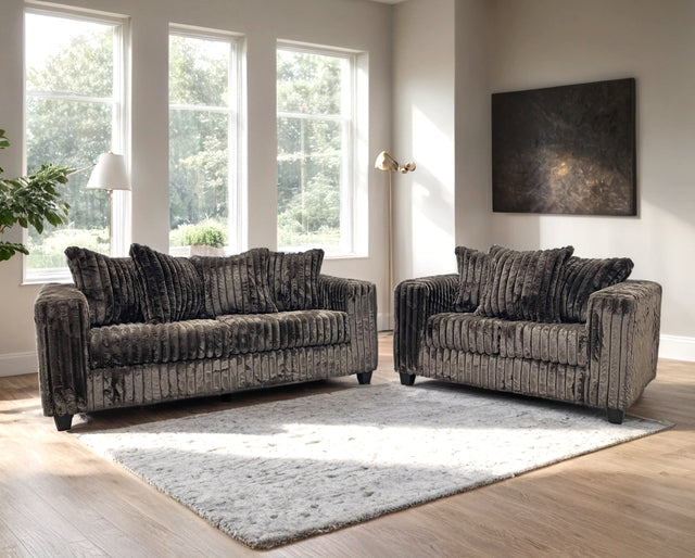 510 Chocolate Corduroy Sofa & Loveseat Set