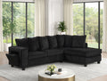 515 - Black corduroy Reversible Sectional