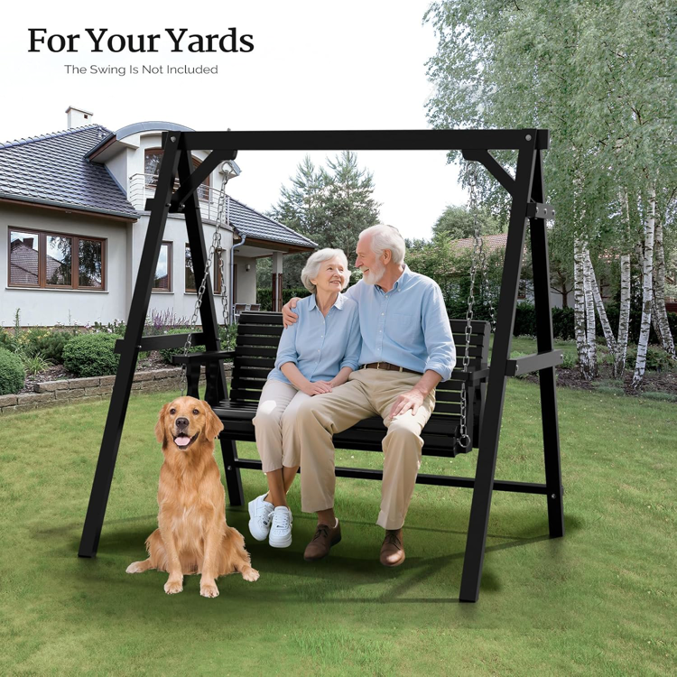 ,Wood Swing Frame, Black, Spruce Wood, for 4ft Swing Chair