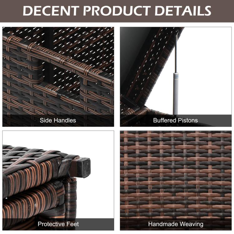 132 Gallon Extra Large Outdoor Rattan Storage Box