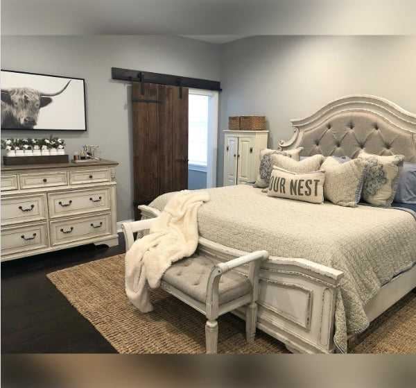 B743 Ashley Raelyn antique white 5PC Modern Bedroom Set