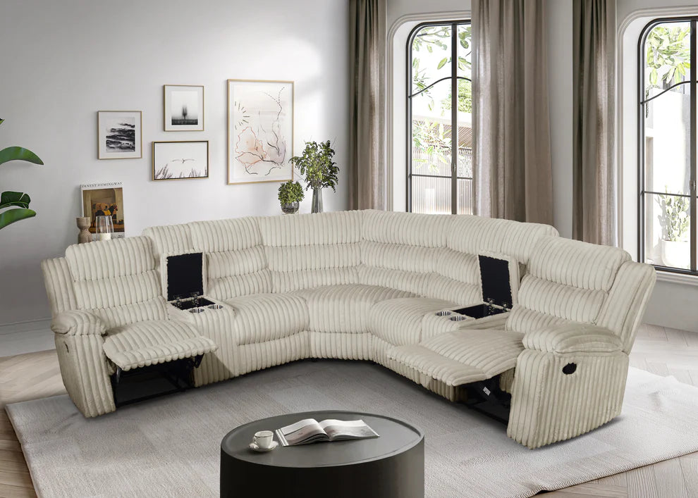 S3672 Calantha Power Reclining Sectional - Grey, Black or Cream