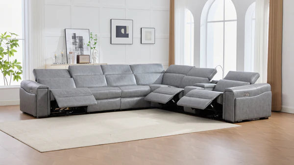 S681 Modern Power Recliner Sectional - Black or Grey