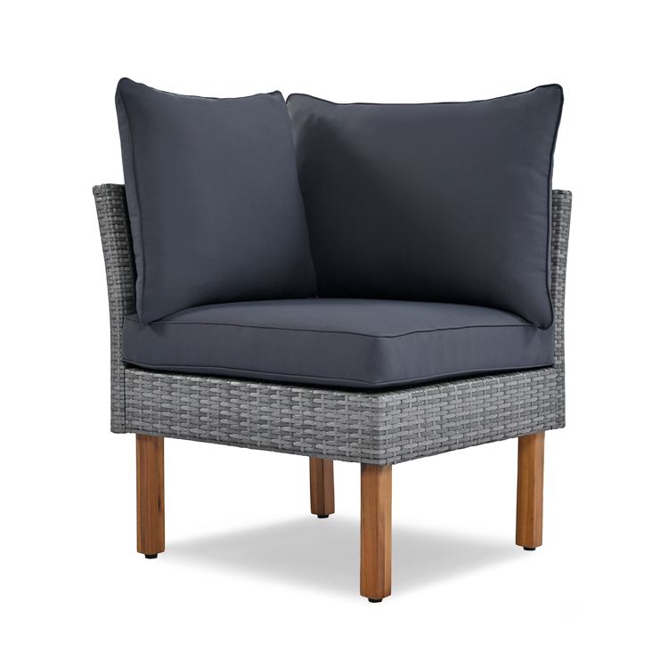 9-Piece Outdoor PE Rattan Patio Furniture Set, Gray