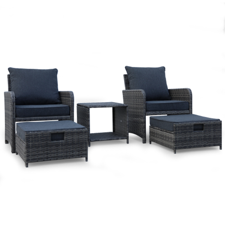 5pcs Patio Furniture Set Grey