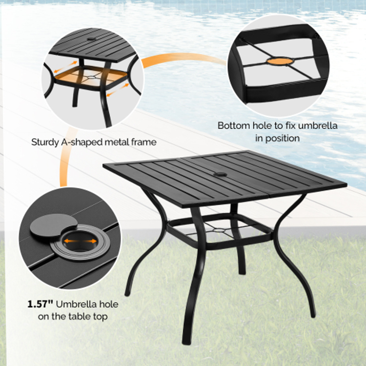 5pcs Outdoor Dining Set Black