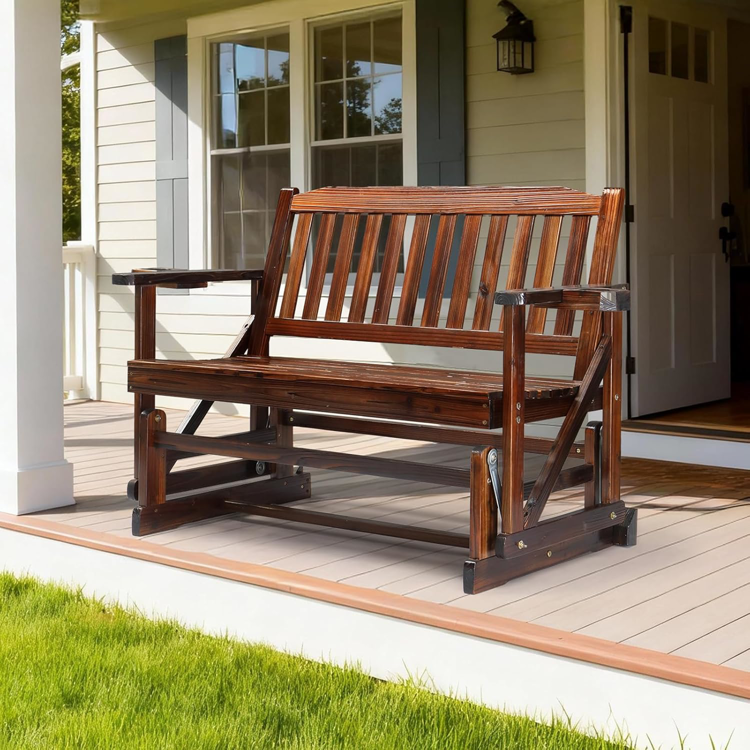 2-Person Outdoor Glider Bench - 2 wood options