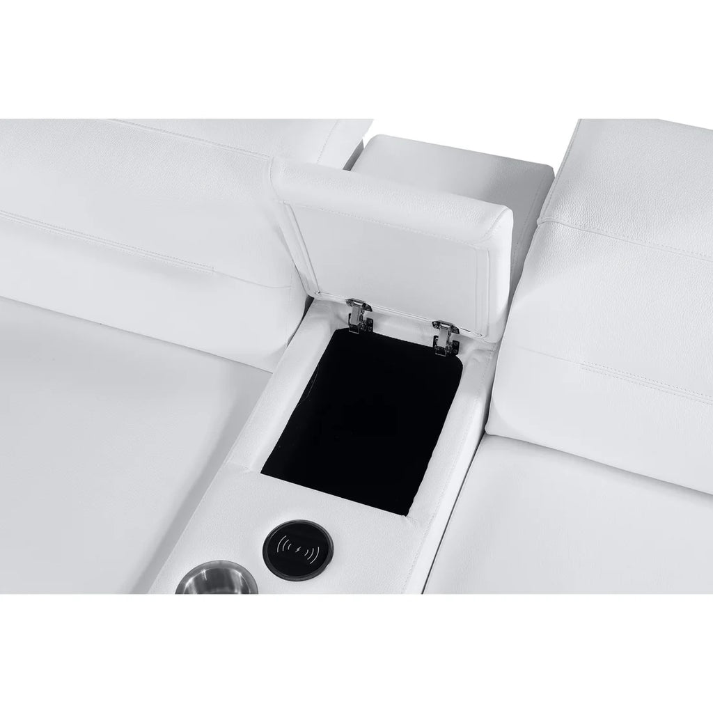 Nexus MI‑1260 Power Reclining Sectional Sofa - White, Light Blue or Brown