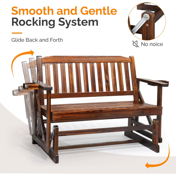 2-Person Outdoor Glider Bench - 2 wood options