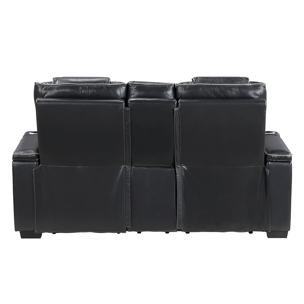 Black Power Reclining Living Room 2‑Pc Set