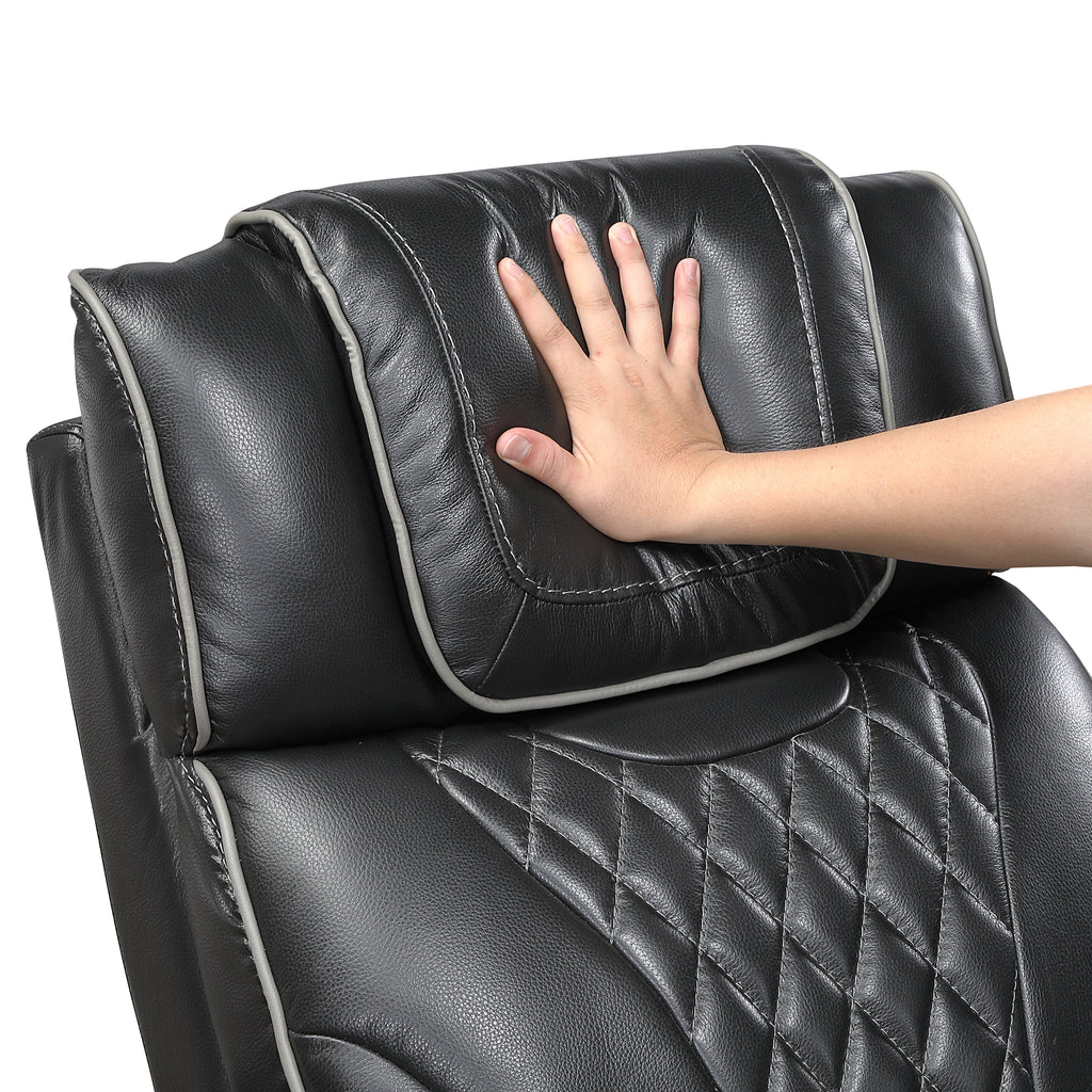 Black Power Reclining Living Room 2‑Pc Set