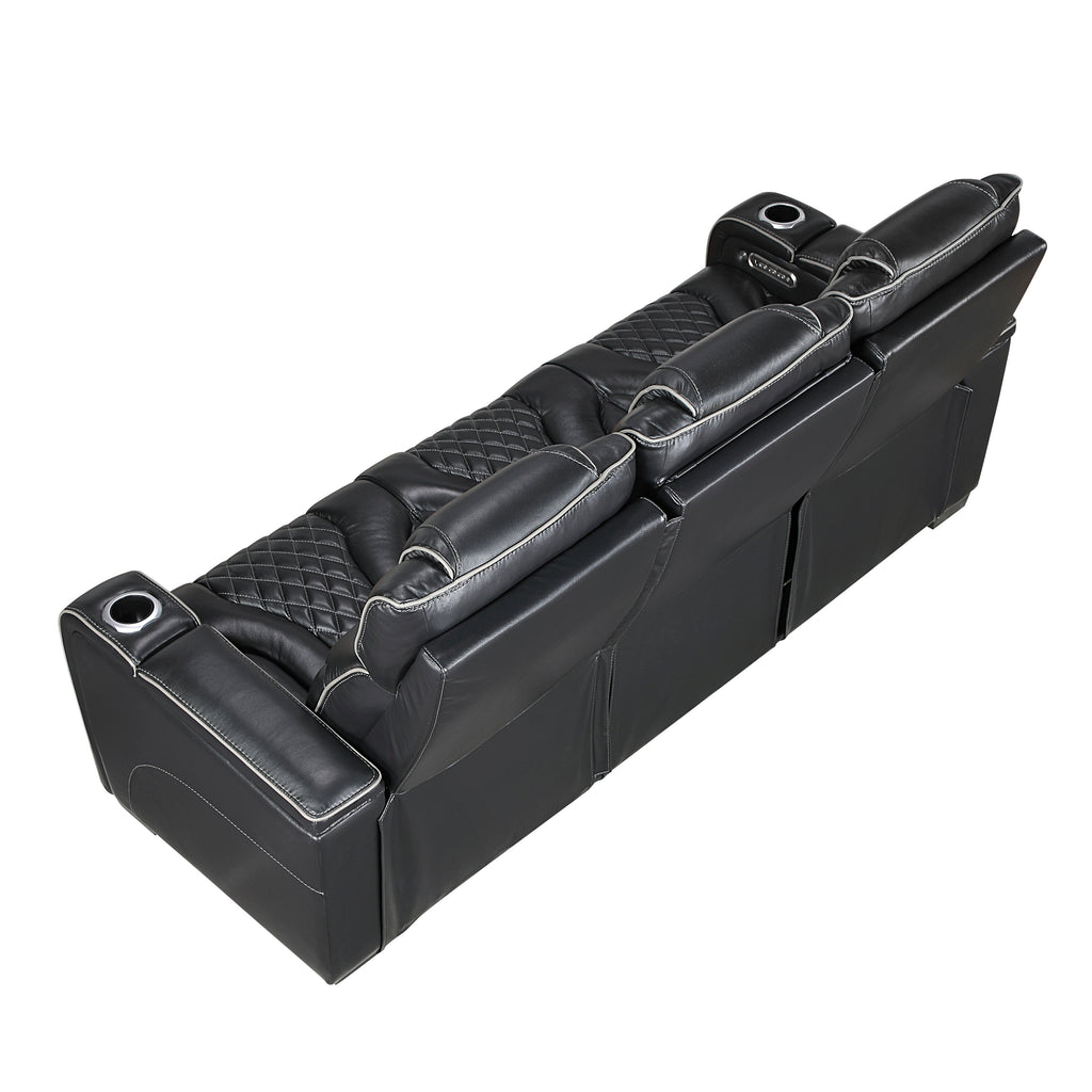 Black Power Reclining Living Room 2‑Pc Set