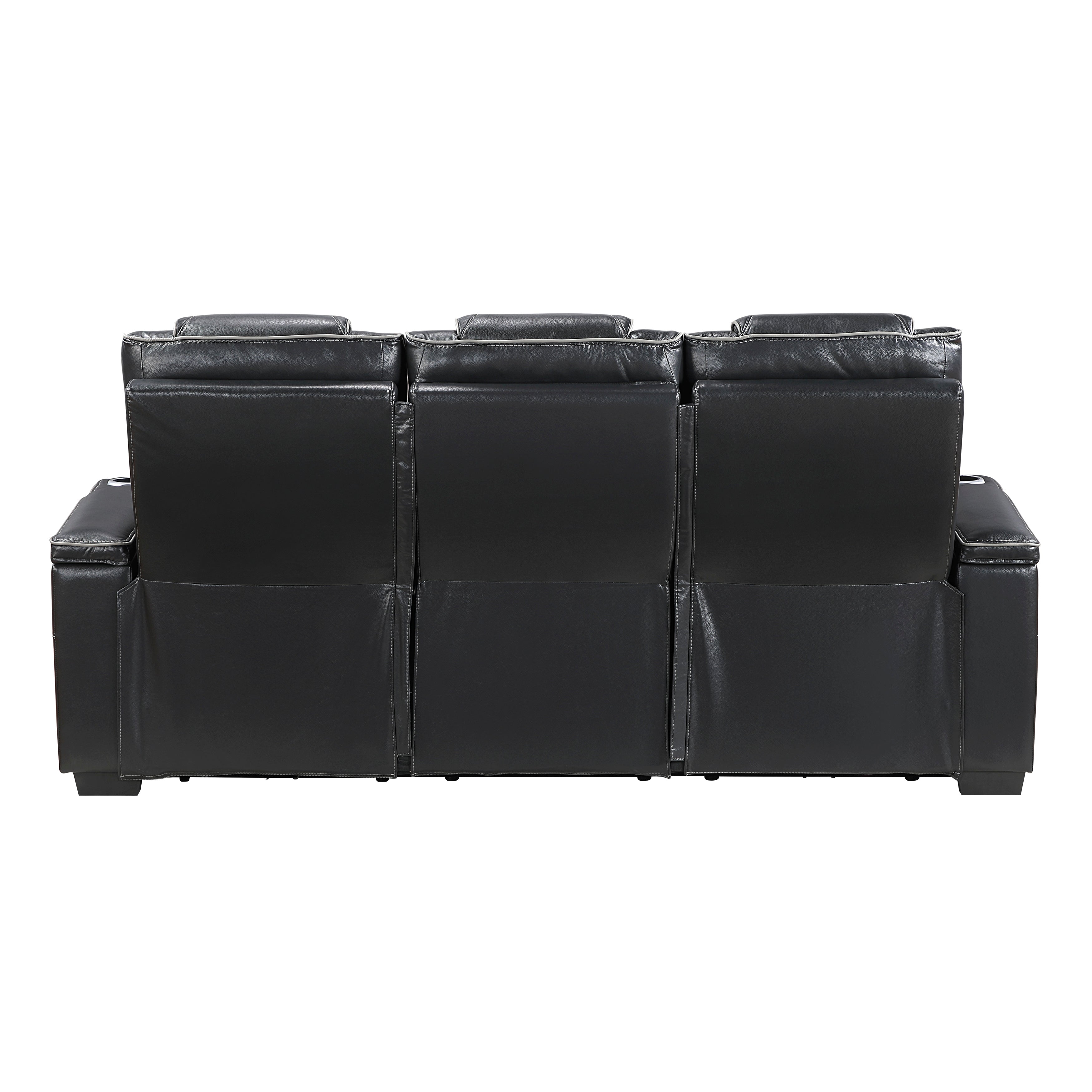 Black Power Reclining Living Room 2‑Pc Set