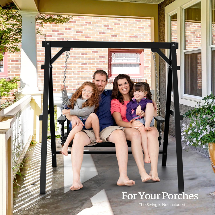 ,Wood Swing Frame, Black, Spruce Wood, for 4ft Swing Chair