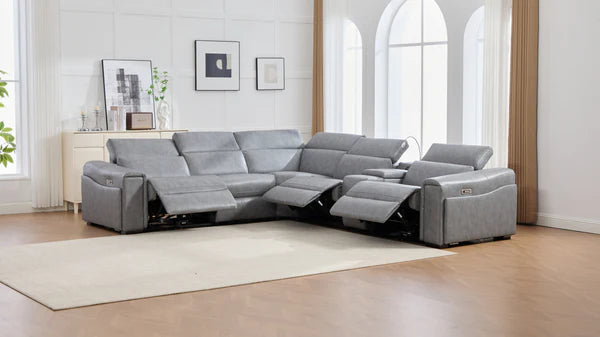 S681 Modern Power Recliner Sectional - Black or Grey