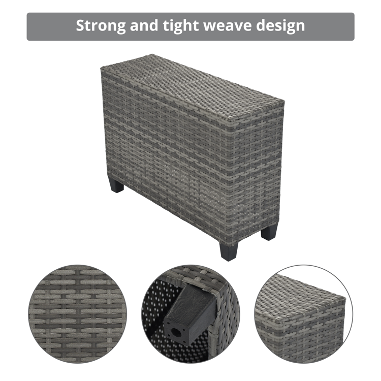 8-Piece Outdoor Half-Moon PE Rattan Curved Sofa Set, Gray