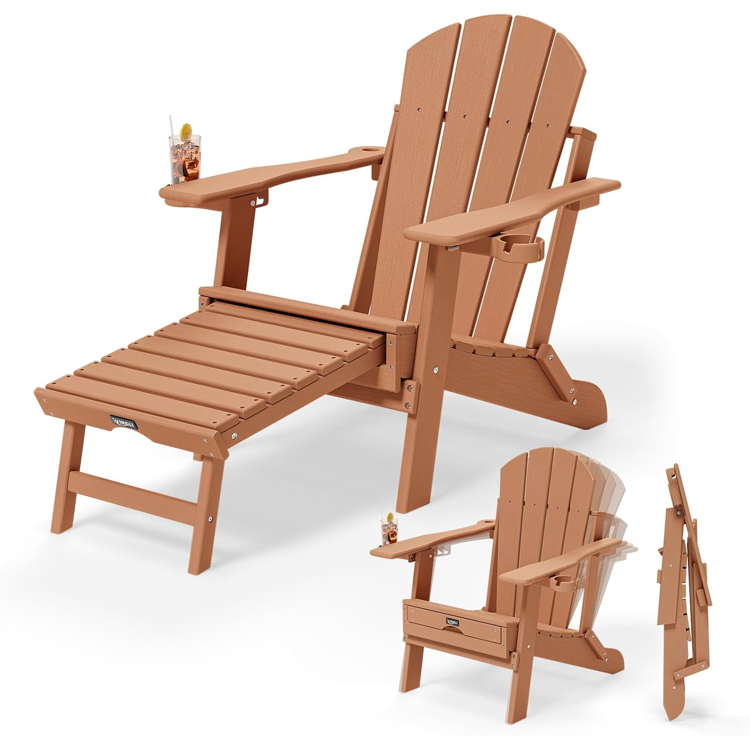 30in Back-Adjustable Folding Chairs Teak