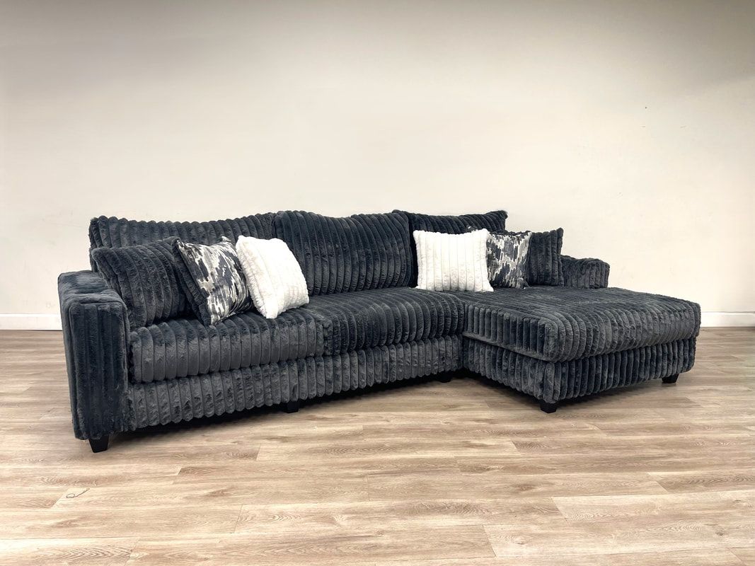 9500 Plush CHARCOAL Corduroy SECTIONAL