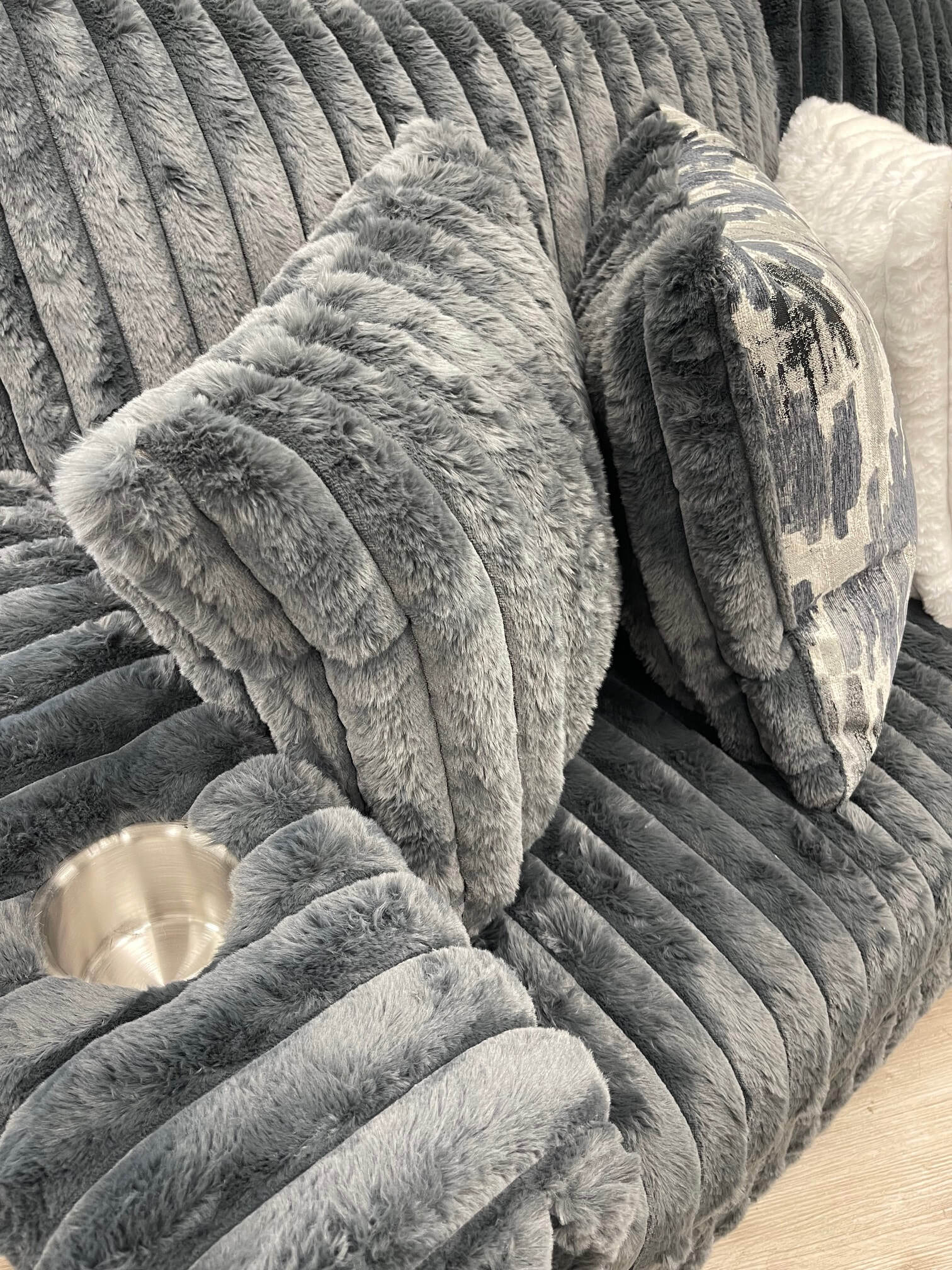 9500 Plush CHARCOAL Corduroy SECTIONAL