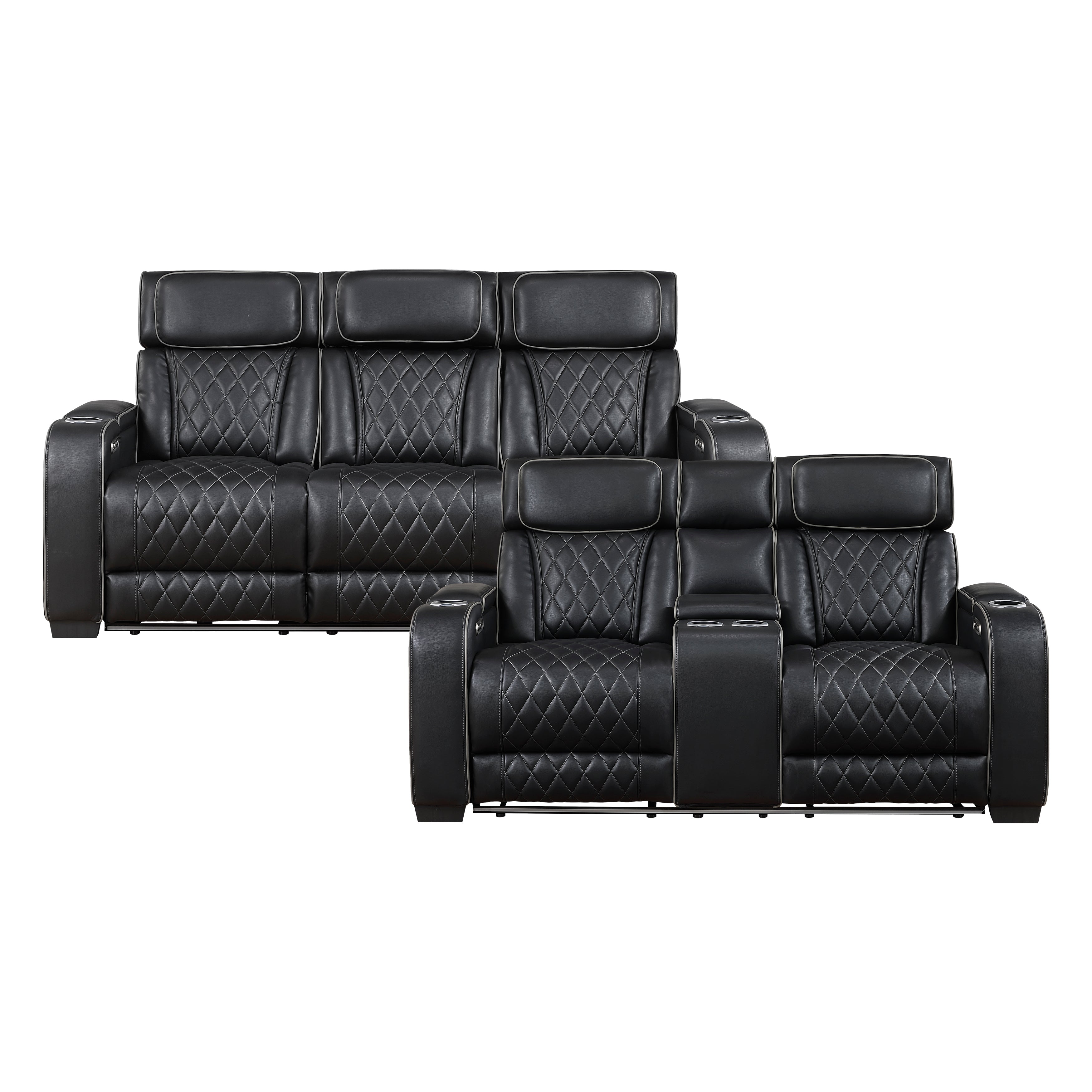 Black Power Reclining 2‑Pc Set