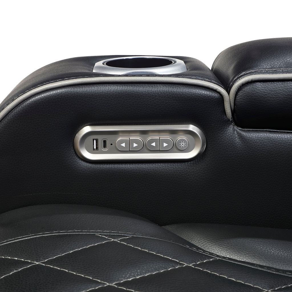 Black Power Reclining 2‑Pc Set