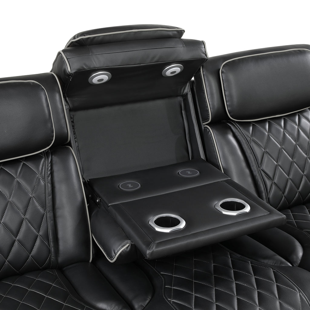Black Power Reclining 2‑Pc Set