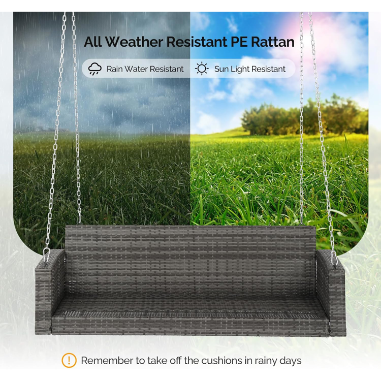 Rattan Swing Gray- 3 Seats