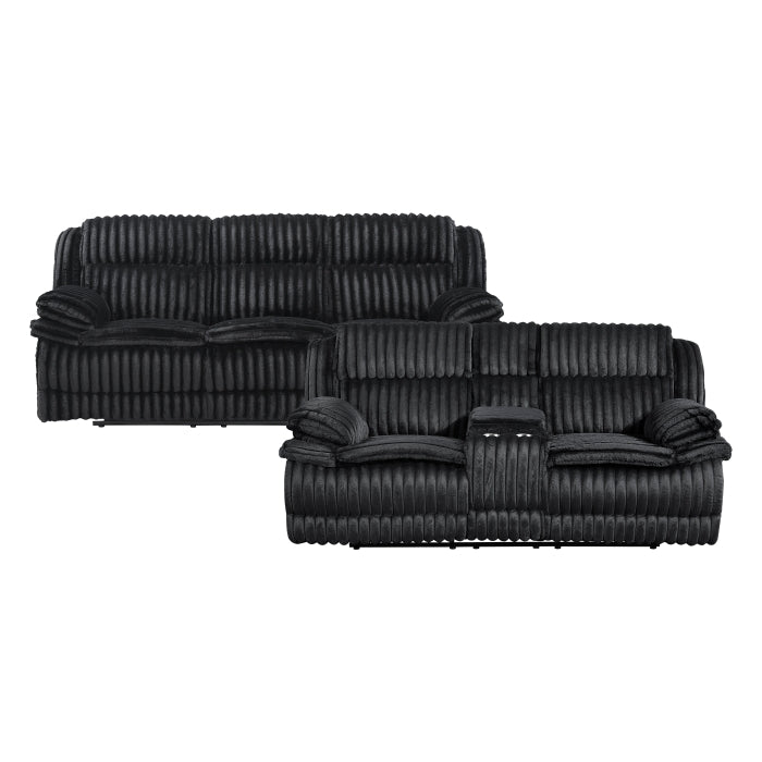 Black Corduroy Reclining Set