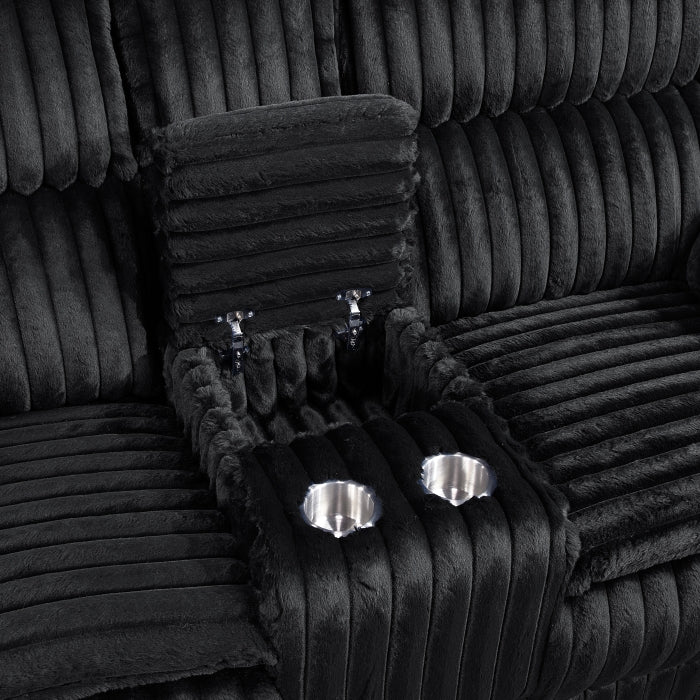 Black Corduroy Reclining Set