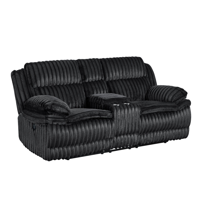 Black Corduroy Reclining Set