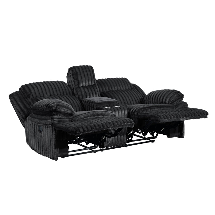 Black Corduroy Reclining Set