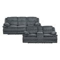 Dark Gray Corduroy Reclining Sofa and Loveseat Set