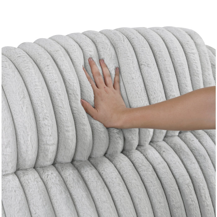 Gray Corduroy Reclining Living Room 2‑Pc Set