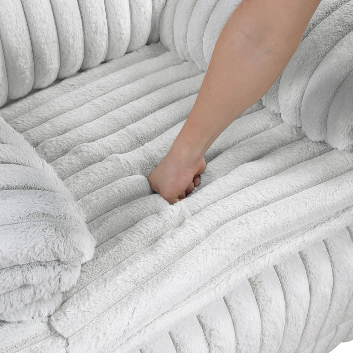 Gray Corduroy Reclining Living Room 2‑Pc Set