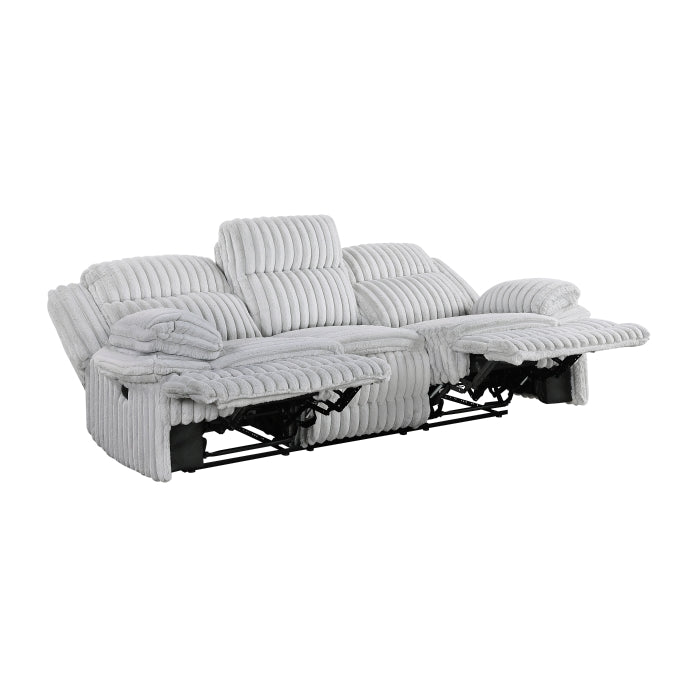 Gray Corduroy Reclining Living Room 2‑Pc Set
