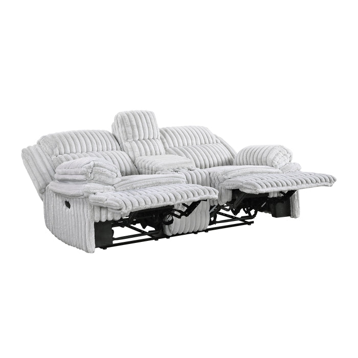 Gray Corduroy Reclining Living Room 2‑Pc Set