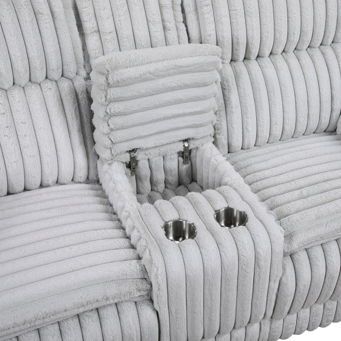 Gray Corduroy Reclining Living Room 2‑Pc Set