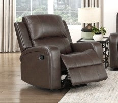 9735BRW Double Reclining Sofa and Love Seat with Center Console