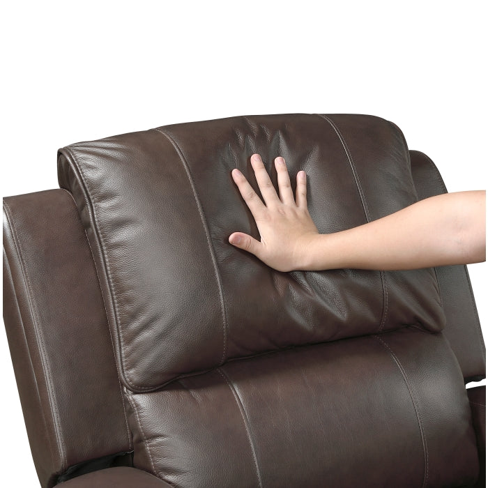 9735BRW Double Reclining Sofa and Love Seat with Center Console